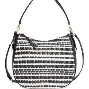 cobble hill - straw mylie raffia & leather hobo